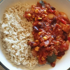 Bean chilli and rice